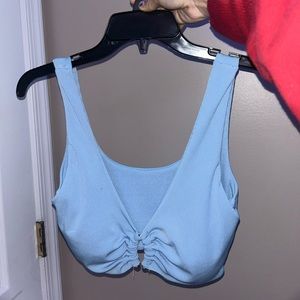 Blue Zaful cropped tank